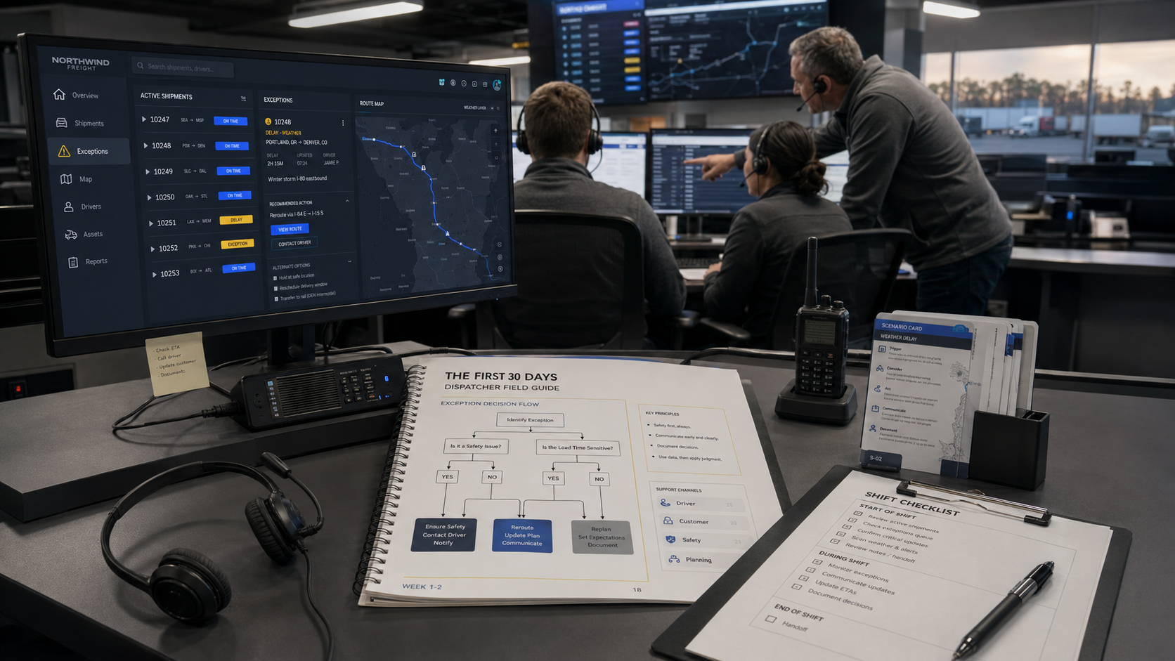 A freight-dispatch decision-support system designed for new dispatchers